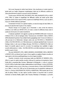 Biologie et écologie de l'Artemia