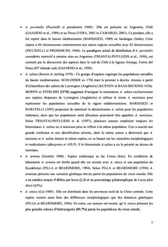 Biologie et écologie de l'Artemia