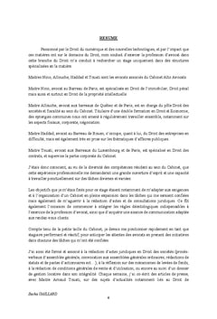 Rapport sur le Droit du numérique et les nouvelles technologies