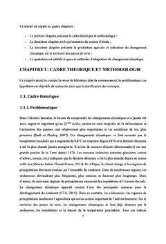 Pratiques de la production agricole face au changement climatique