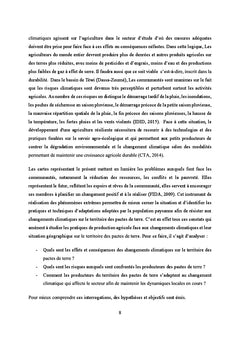 Pratiques de la production agricole face au changement climatique
