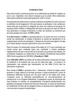 Grossesses precoces dans les pays en voie de developpement: