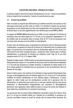 Grossesses precoces dans les pays en voie de developpement: