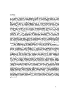 Cycle ovarien: repercussion de la malnutrition et de la biomecanique