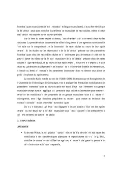 Cycle ovarien: repercussion de la malnutrition et de la biomecanique