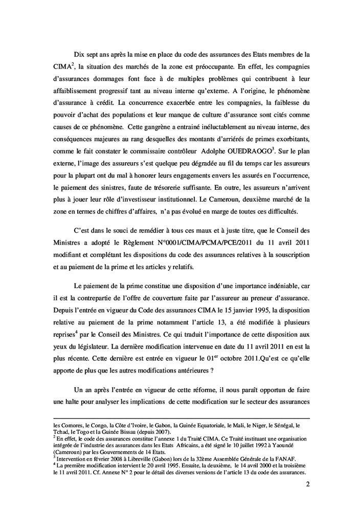 L'Article 13 du Code CIMA: Contexte et Enjeux