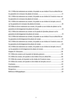 Effets biostimulateurs des extraits ou de la poudre