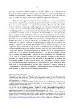 L'indépendance des magistrats internationaux entre mythe et réalité