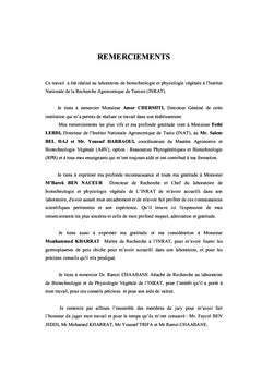 Le Germoplasme Local de pois chiche (Cicer arietinum L)