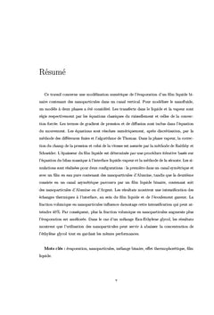 Simulation numerique de l'evaporation des films de nanofluides