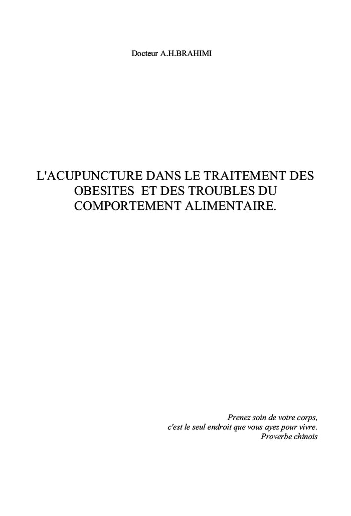 L'acupuncture dans le traitement des obésités
