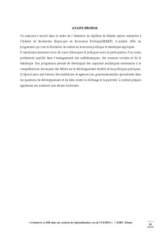 Commerce et IDE dans un contexte de regionalisation: cas de l'UEMOA