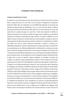 Commerce et IDE dans un contexte de regionalisation: cas de l'UEMOA
