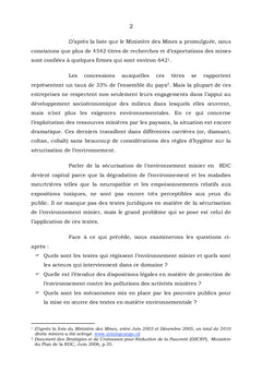 La securisation de l'environnement Minier en RDC