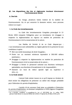La securisation de l'environnement Minier en RDC