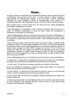 Etude geologique, mineralogique et geochimique