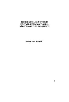 Typologies linguistiques et stratégies didactiques