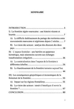 La frontière algéro-marocaine : étude de géographie politique