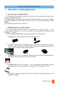 Initiation à l'informatique et Internet