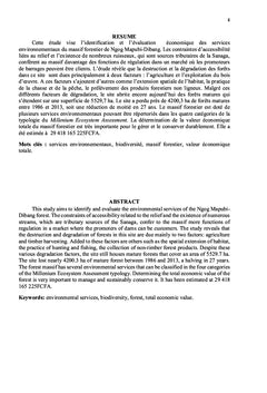 Essai d'identification et d'évaluation