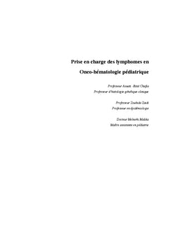 Prise en charge des lymphomes en onco-hématologie pédiatrique