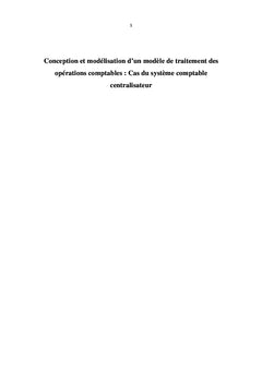 Conception d'un modèle de traitement des opérations comptables