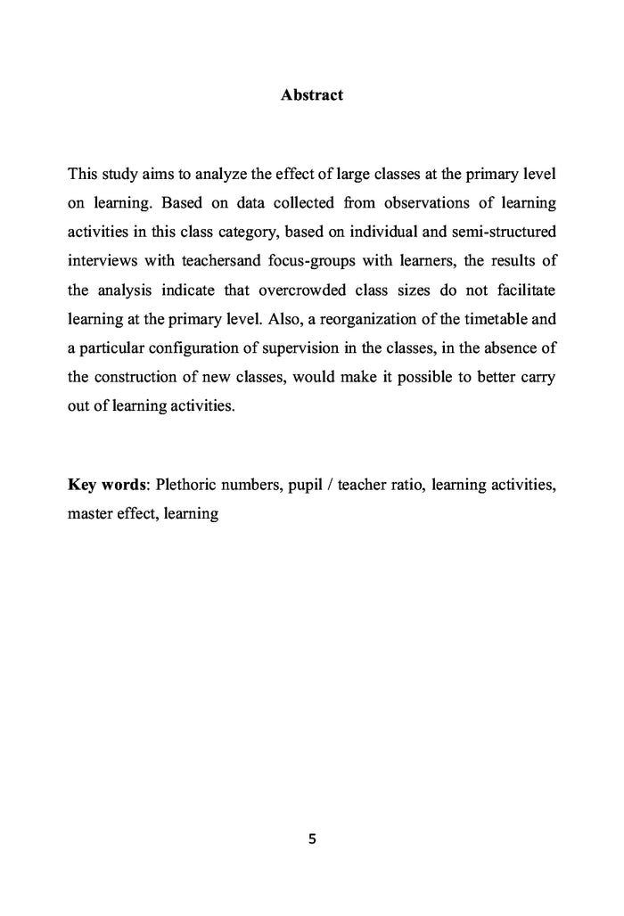 Classes à grande taille et apprentissages au cours primaire à Abobo