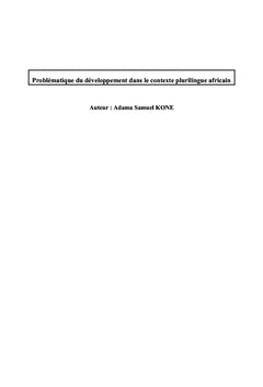 Problématique du développement dans le contexte plurilingue africain