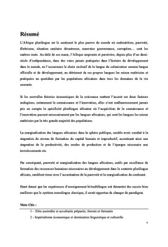 Problématique du développement dans le contexte plurilingue africain