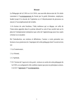 La pédagogie de la CAVA