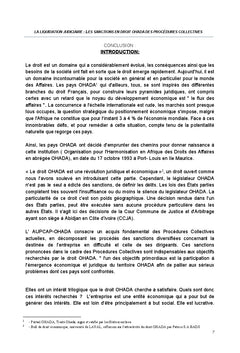 Analyse des diverses sanctions dans le cadre de l'acte uniforme relatif aux procedures collectives