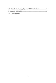 Aspects cliniques et classification des LMNH chez l'enfant