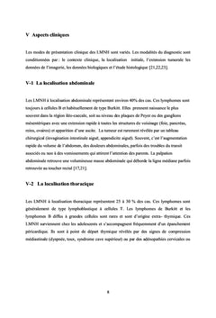 Aspects cliniques et classification des LMNH chez l'enfant
