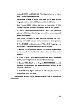 Etude economique et institutionnelle de la filiere tamarin au Burkina