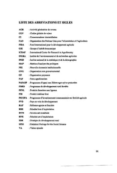 Etude economique et institutionnelle de la filiere tamarin au Burkina
