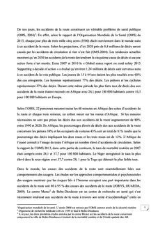 Evolution spatio-temporelle des accidents de la route a Bobo-Dioulasso