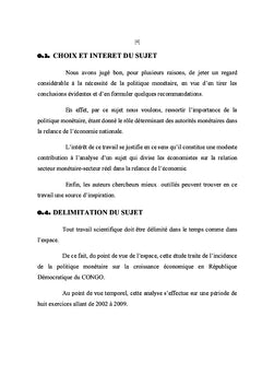 Politique monétaire et croissance économique en R.D.Congo
