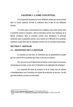 Politique monétaire et croissance économique en R.D.Congo