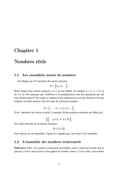 Première année licence en mathématique