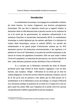 Droits de l'Homme et Responsabilite Societale des Entreprises