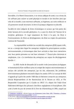 Droits de l'Homme et Responsabilite Societale des Entreprises