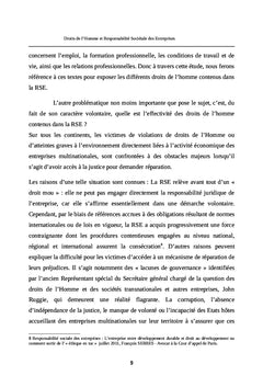 Droits de l'Homme et Responsabilite Societale des Entreprises