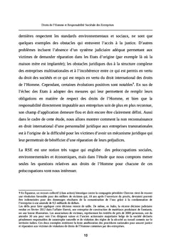 Droits de l'Homme et Responsabilite Societale des Entreprises