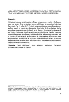 Le message politique sibyllin de Soro Guillaume