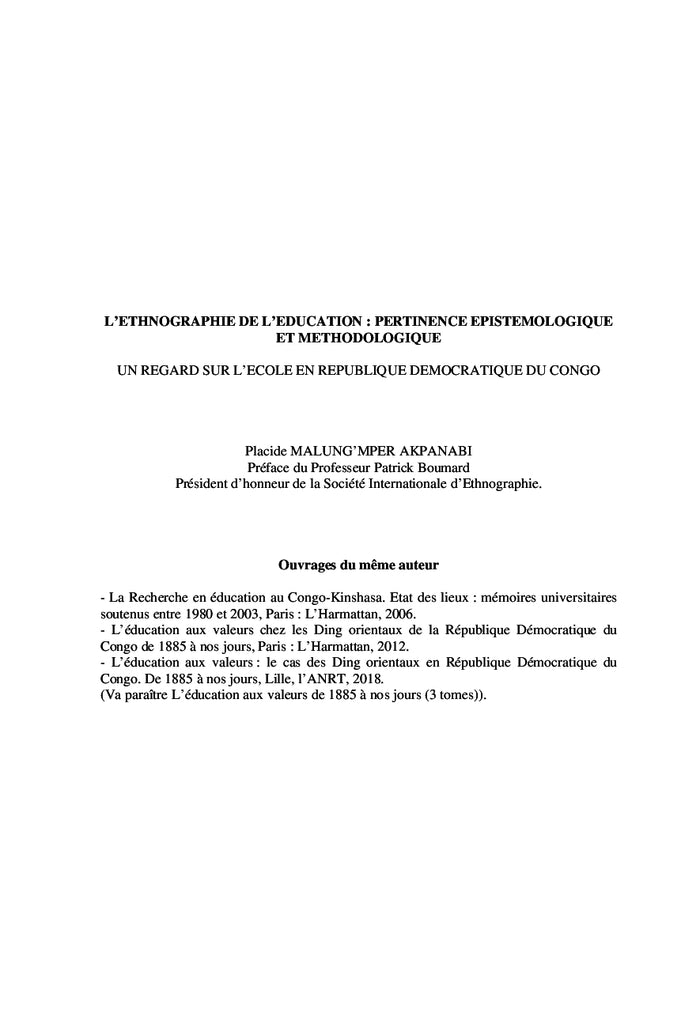 L'ethnographie de l'education: pertinence epistemologique et methodologique