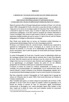 L'ethnographie de l'education: pertinence epistemologique et methodologique