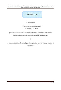 La contribution du HCR et du PAM en matiere d'aide humanitaire