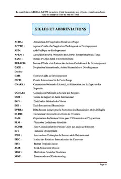 La contribution du HCR et du PAM en matiere d'aide humanitaire
