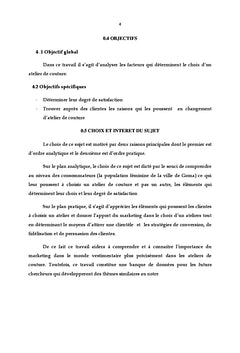 Determinants du choix d'un atelier de couture