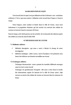 Determinants du choix d'un atelier de couture